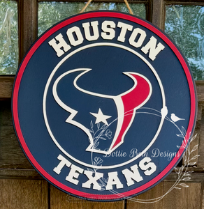 Houston Texans 16” Wooden Door Hanger