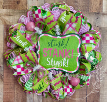Load image into Gallery viewer, Stink! Stank! Stunk! Green Monster Christmas Wreath
