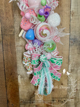 Load image into Gallery viewer, Candyland Christmas Mantel Garland – 9ft Pastel Holiday Garland with Battery Lights
