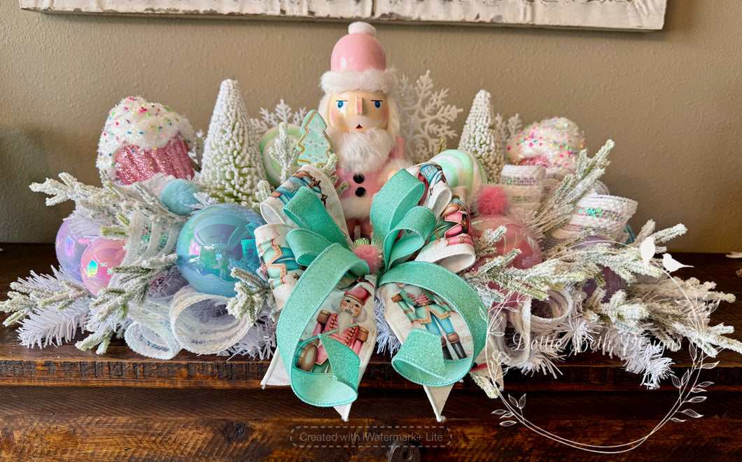 Pastel Nutcracker Christmas Centerpiece