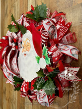 Load image into Gallery viewer, Vintage Santa Christmas Wreath

