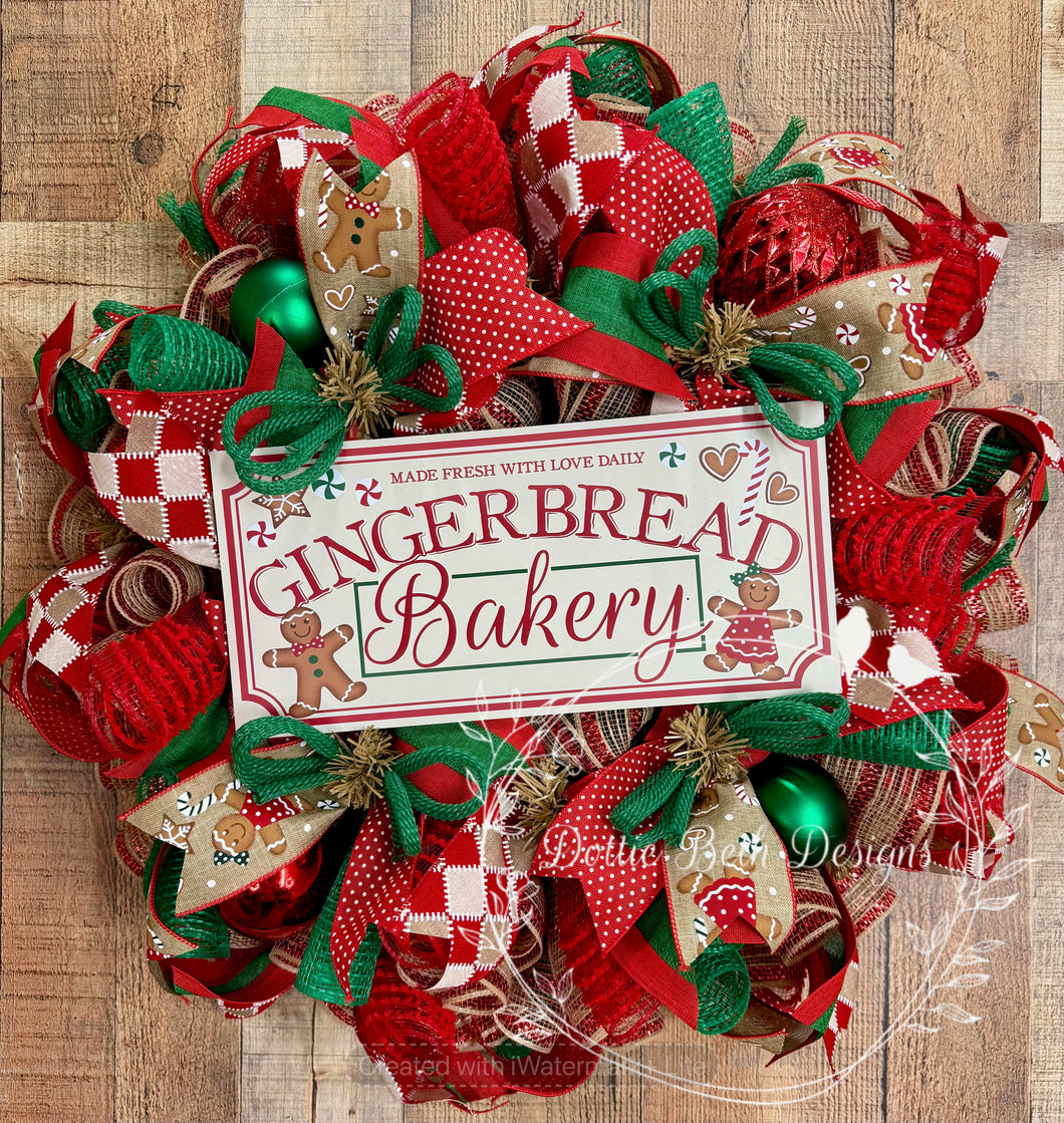 Gingerbread Bakery Christmas Wreath