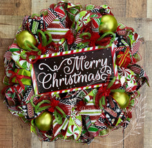 Load image into Gallery viewer, Merry Christmas Candy Stripe Wreath
