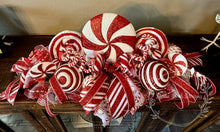 Load image into Gallery viewer, Candy Cane Peppermint Swirl Christmas Centerpiece – Red and White Holiday Table Decor – 30 Inch
