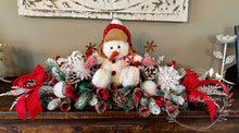 Load image into Gallery viewer, Snowman Christmas Centerpiece in Red, White, and Green
