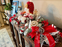 Load image into Gallery viewer, Snowman Christmas Centerpiece in Red, White, and Green
