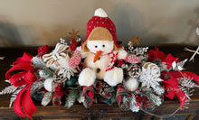 Load image into Gallery viewer, Snowman Christmas Centerpiece in Red, White, and Green
