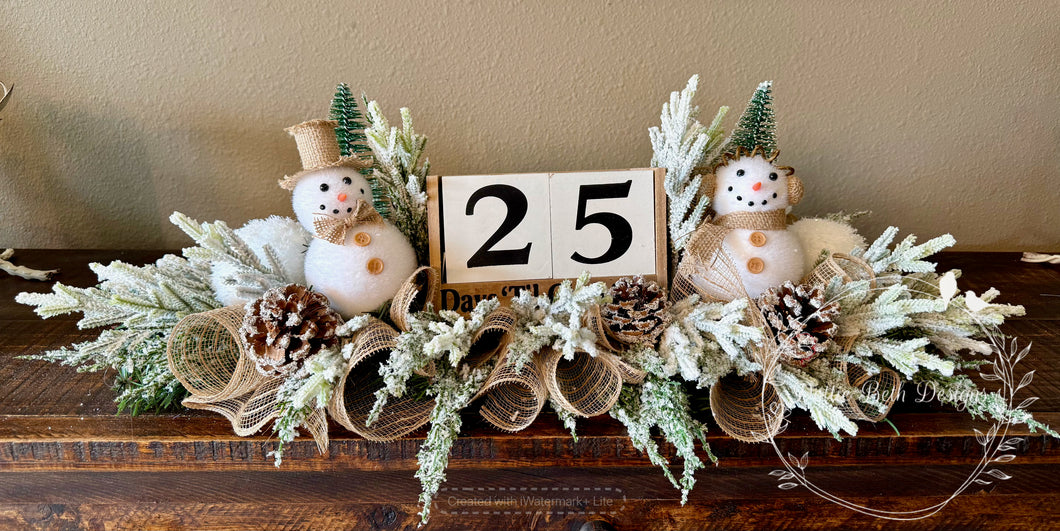 Snowman Christmas Countdown Centerpiece