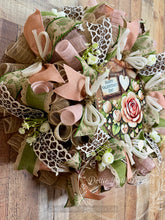 Load image into Gallery viewer, Valentine’s Day Floral Wreath – Rustic Pink &amp; Green Romantic Door Décor
