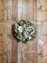 Load image into Gallery viewer, Home Sweet Home Magnolia Deco Mesh Wreath with Layered Bow
