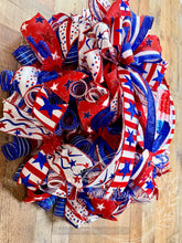 Load image into Gallery viewer, Sweet Land of Liberty Patriotic Wreath – Red White and Blue Popsicle Summer Door Wreath
