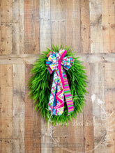 Load image into Gallery viewer, Bead Grass Grapevine Wreath with Bright Summer Ribbon Bow
