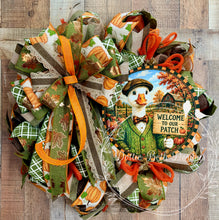 Load image into Gallery viewer, Fall Goose Wreath | Welcome to Our Patch Pumpkin Door Decor
