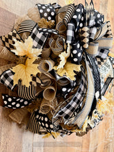 Load image into Gallery viewer, Black and White Pumpkin Patch Fall Wreath
