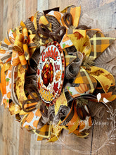 Load image into Gallery viewer, Gobble ’Til You Wobble Thanksgiving Turkey Wreath

