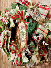 Load image into Gallery viewer, Believe in the Magic of Christmas Wreath – Traditional Red and Green Santa Wreath
