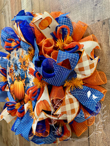 Fall Pumpkins, Orange & Royal Blue